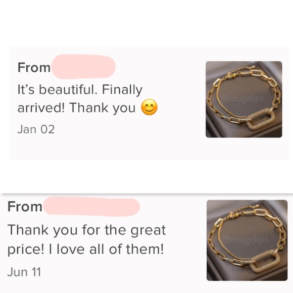 Gold Tone Double Chain Dangle Bracelet - Picture 5 of 5